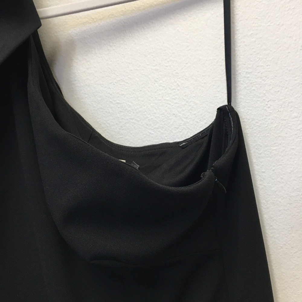 Eliza J One Shoulder Bow Long Gown 16 Black Formal Wedding Guest Gala Prom Party - Picture 9 of 13